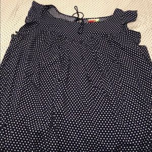 Navy blue polkadot sleeveless blouse